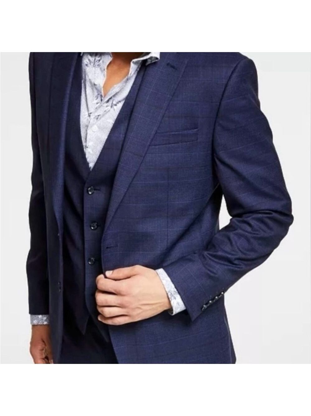 Bar III Men’s Slim Fit Stretch Blue Blazer Suit Jacket Sport Coat 38 Reg